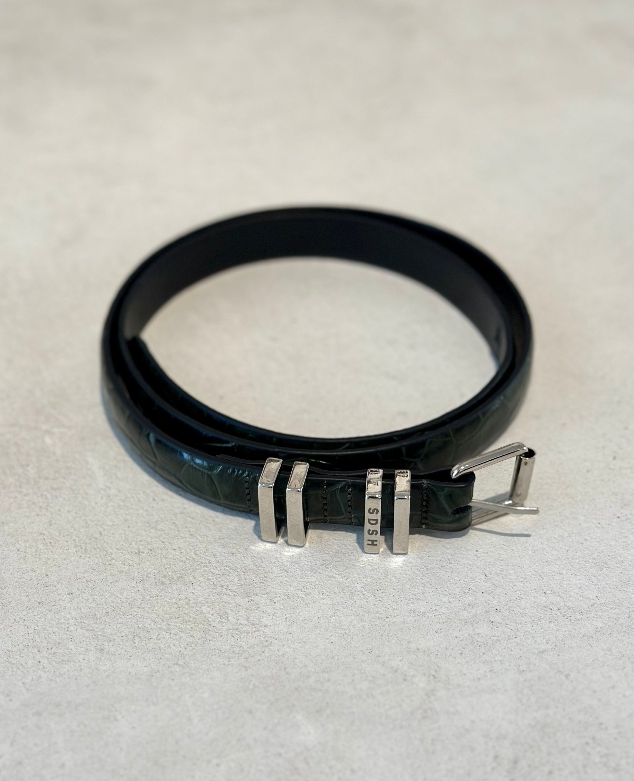 SYLVIE BELT - Forest Green Croco