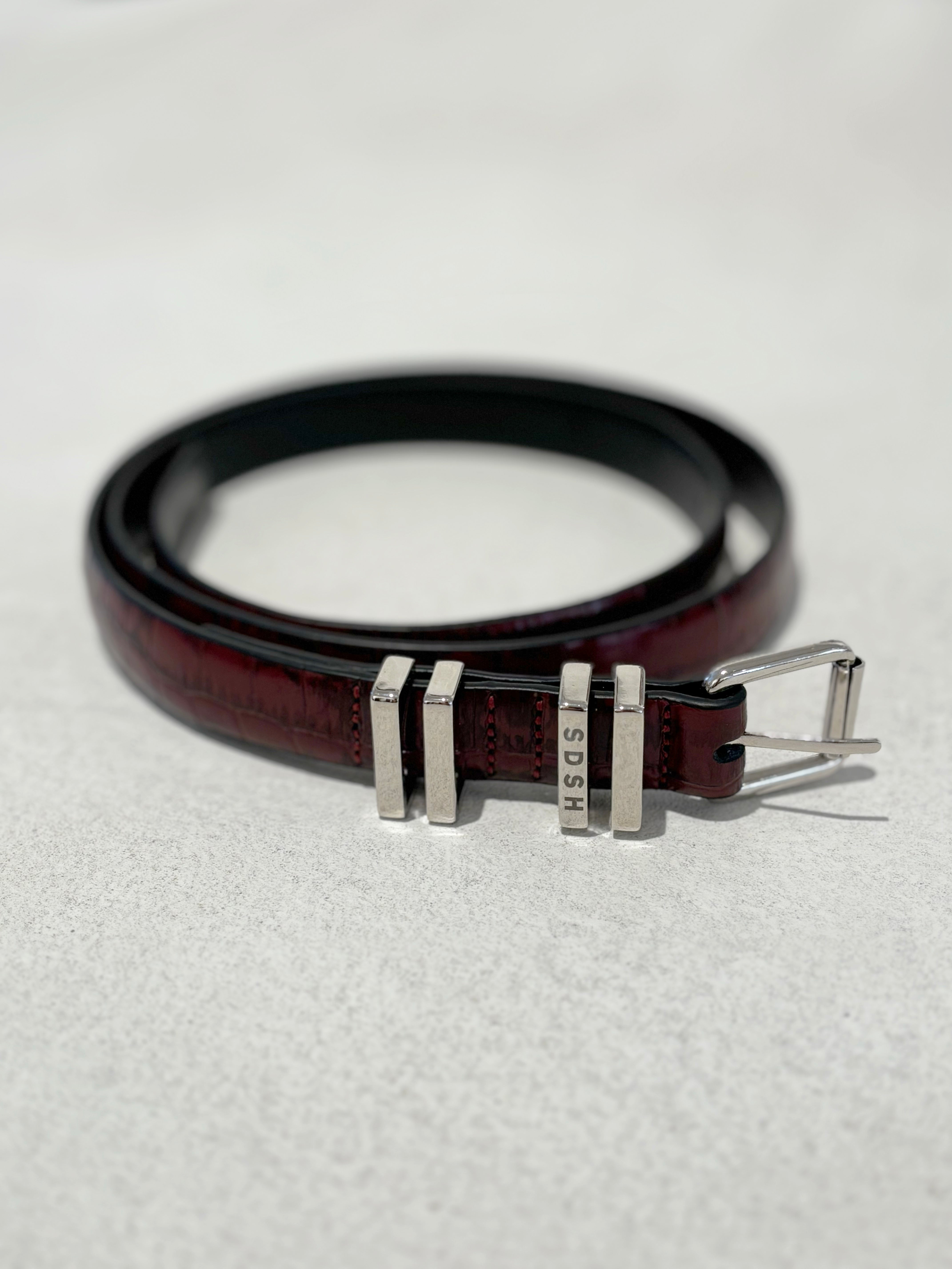 SYLVIE BELT - Granate Croco