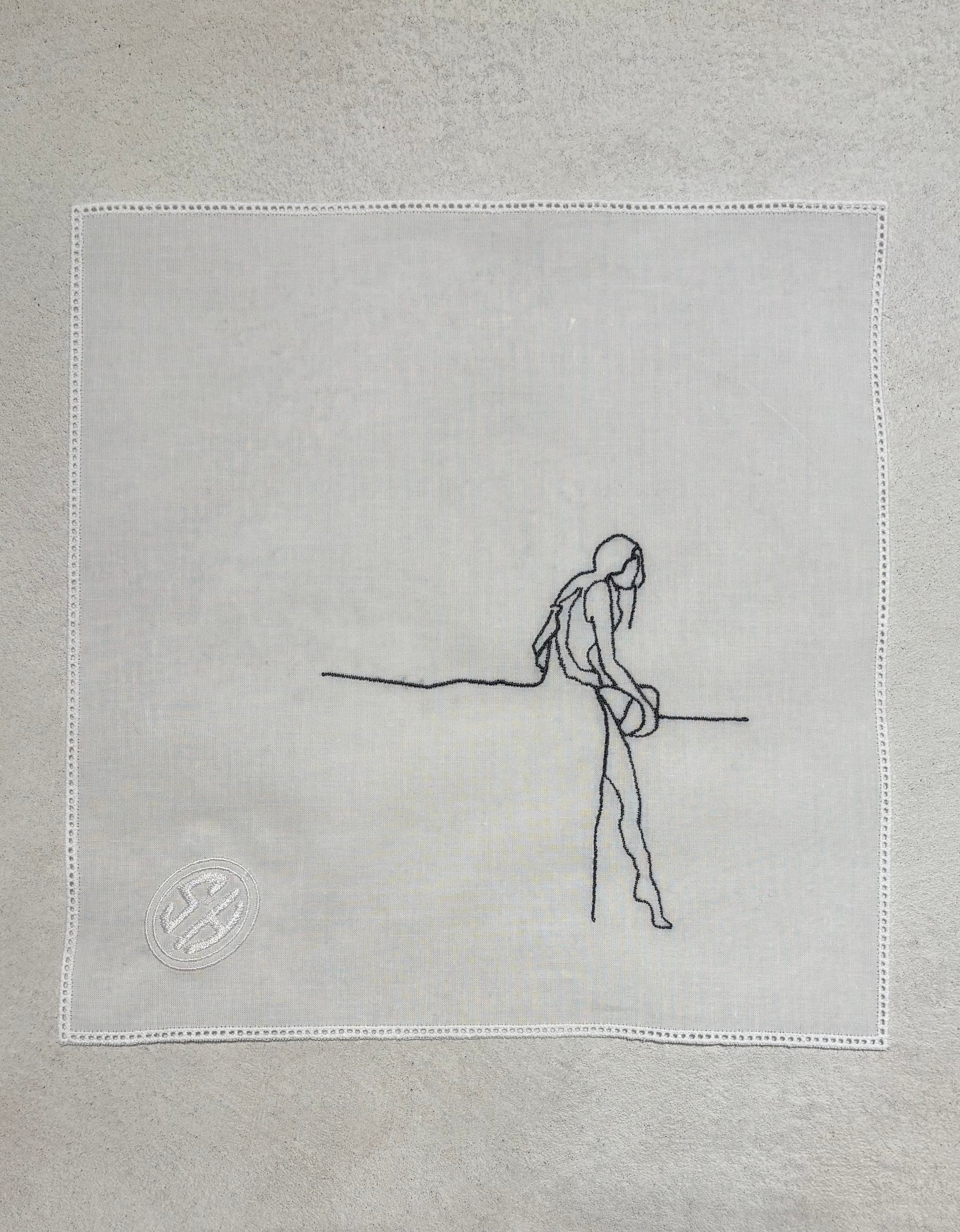 LA CONTEMPLATION - embroidered handkerchief