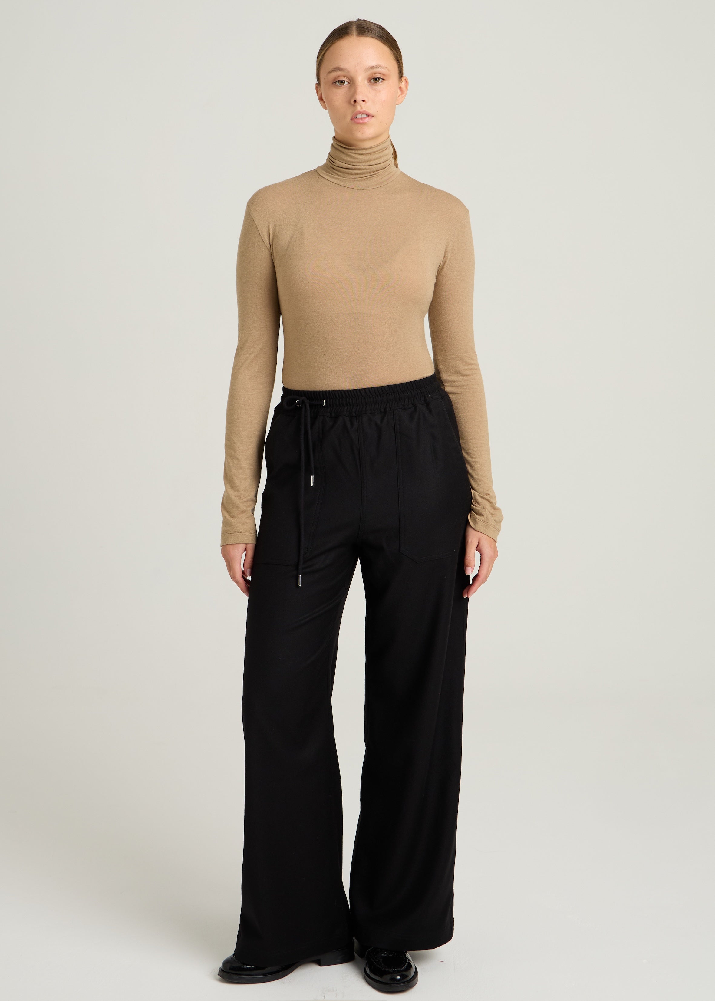 VIC FLANNEL TROUSERS - Black