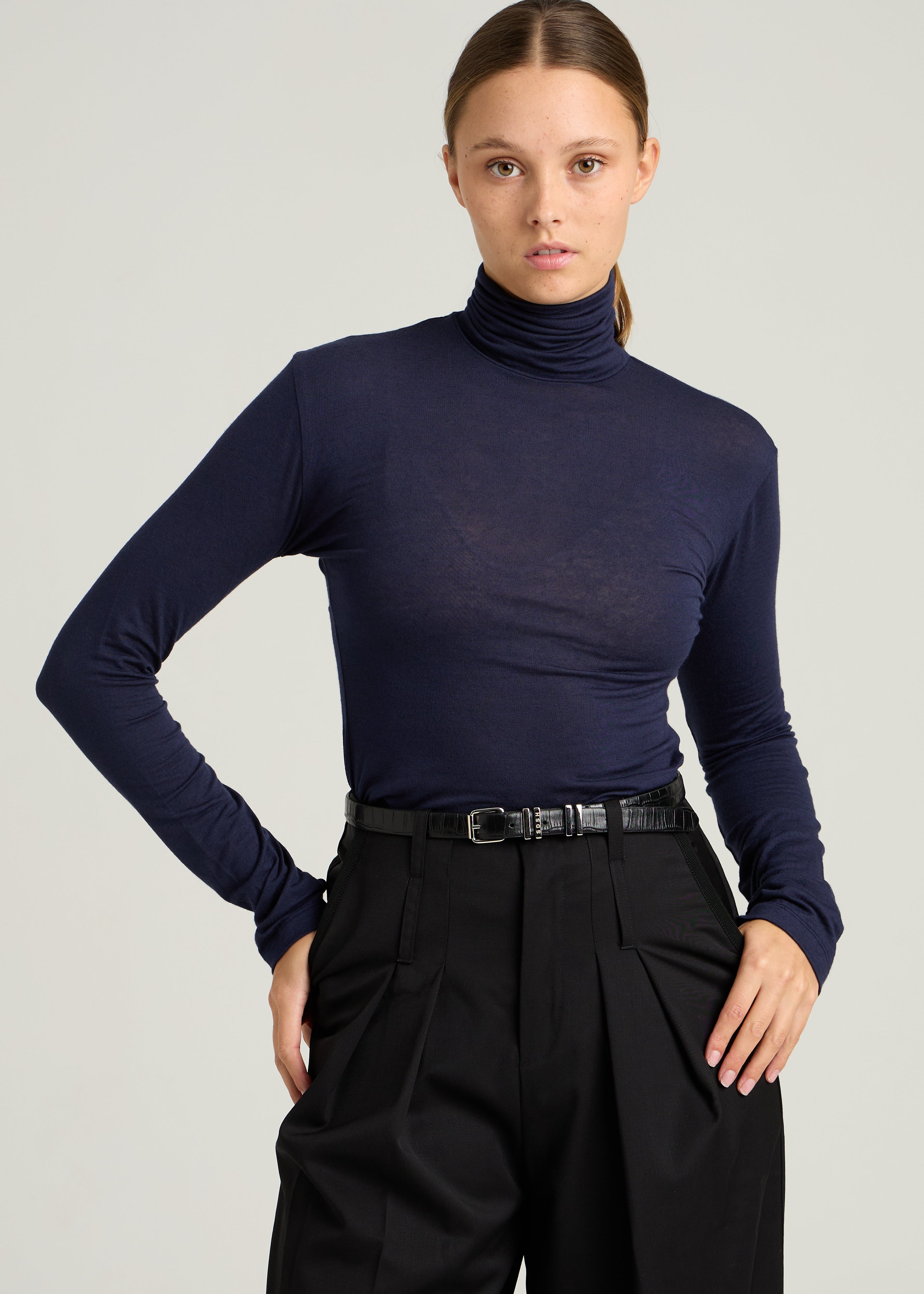 SYLVIE BELT - Black Croco