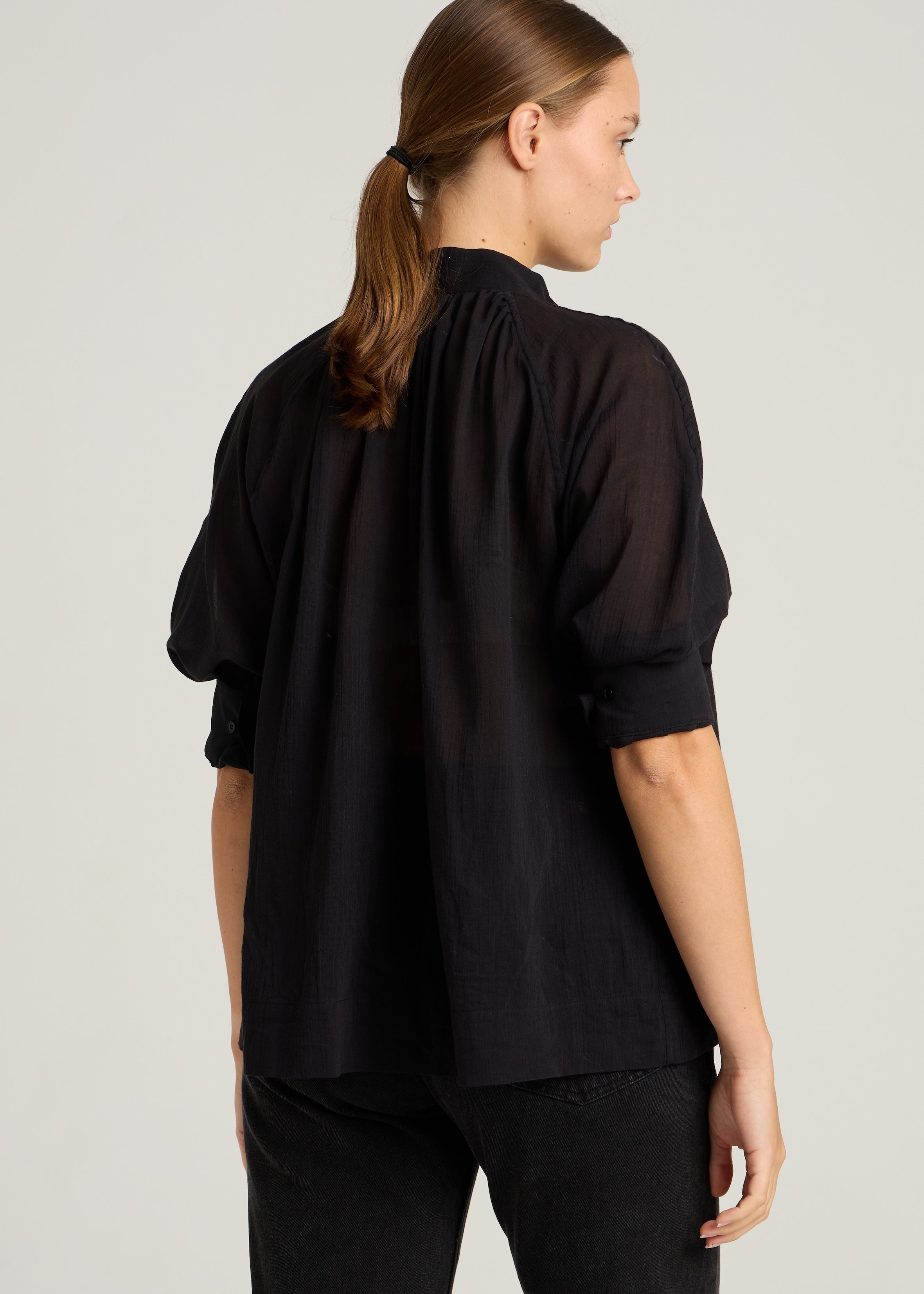 MADELEINE SHIRT - Black Voile