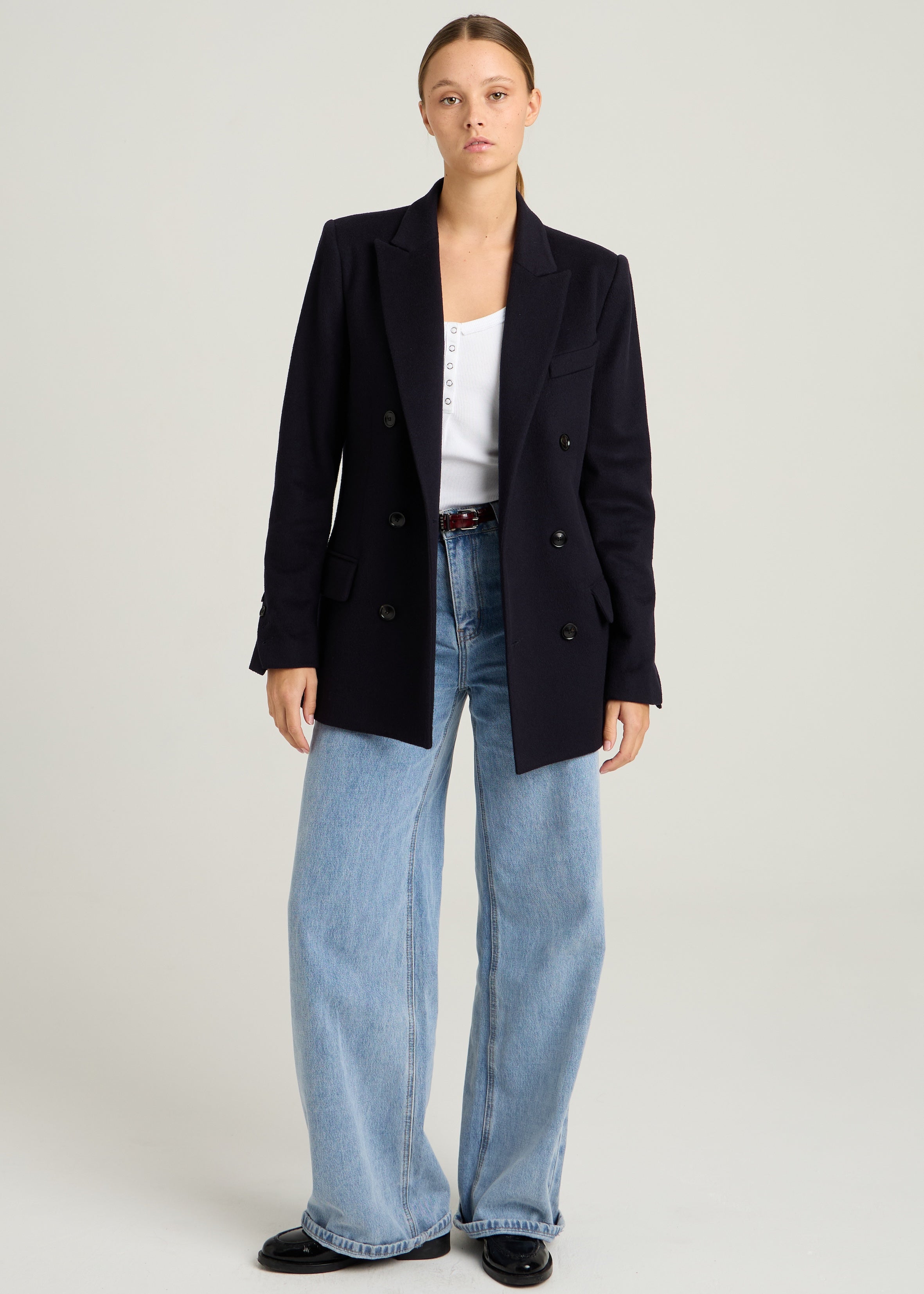 BILLIE JACKET - Navy Recycled Wool