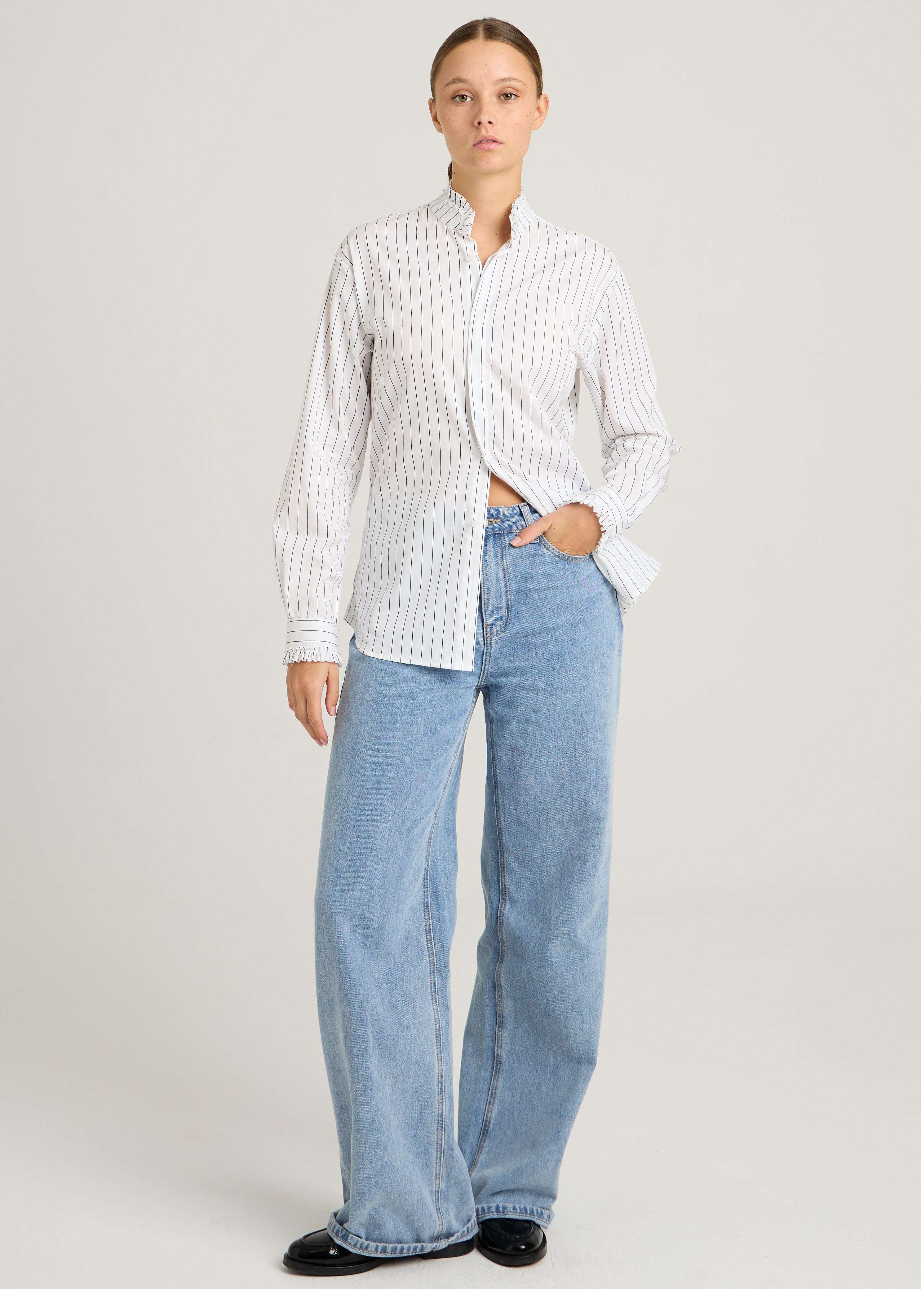 FLO SHIRT - Black stripes