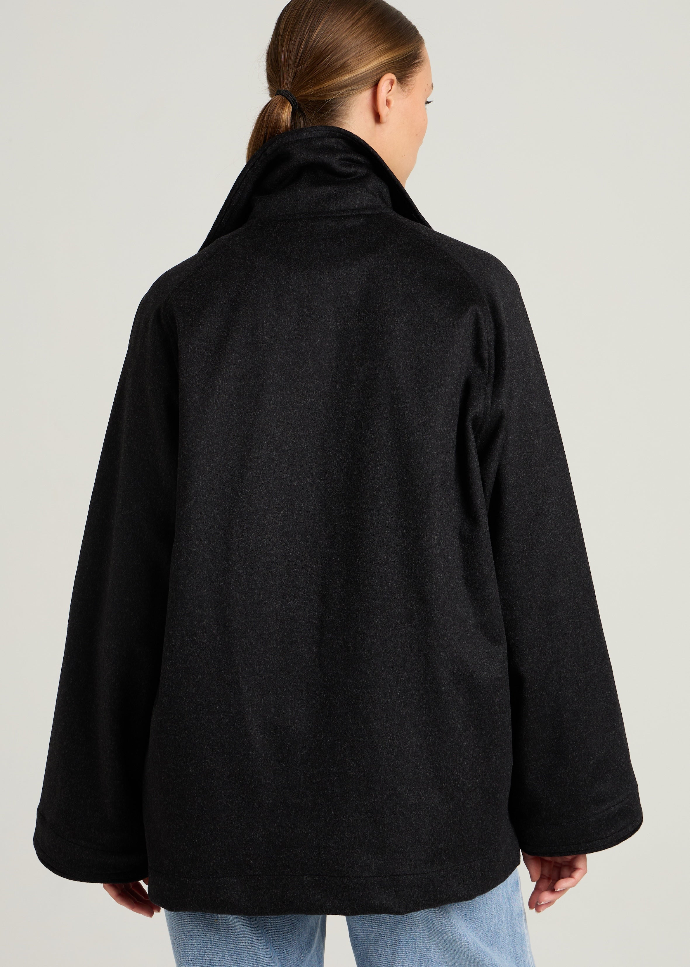 KIM KIMONO JACKET - Anthracite Wool