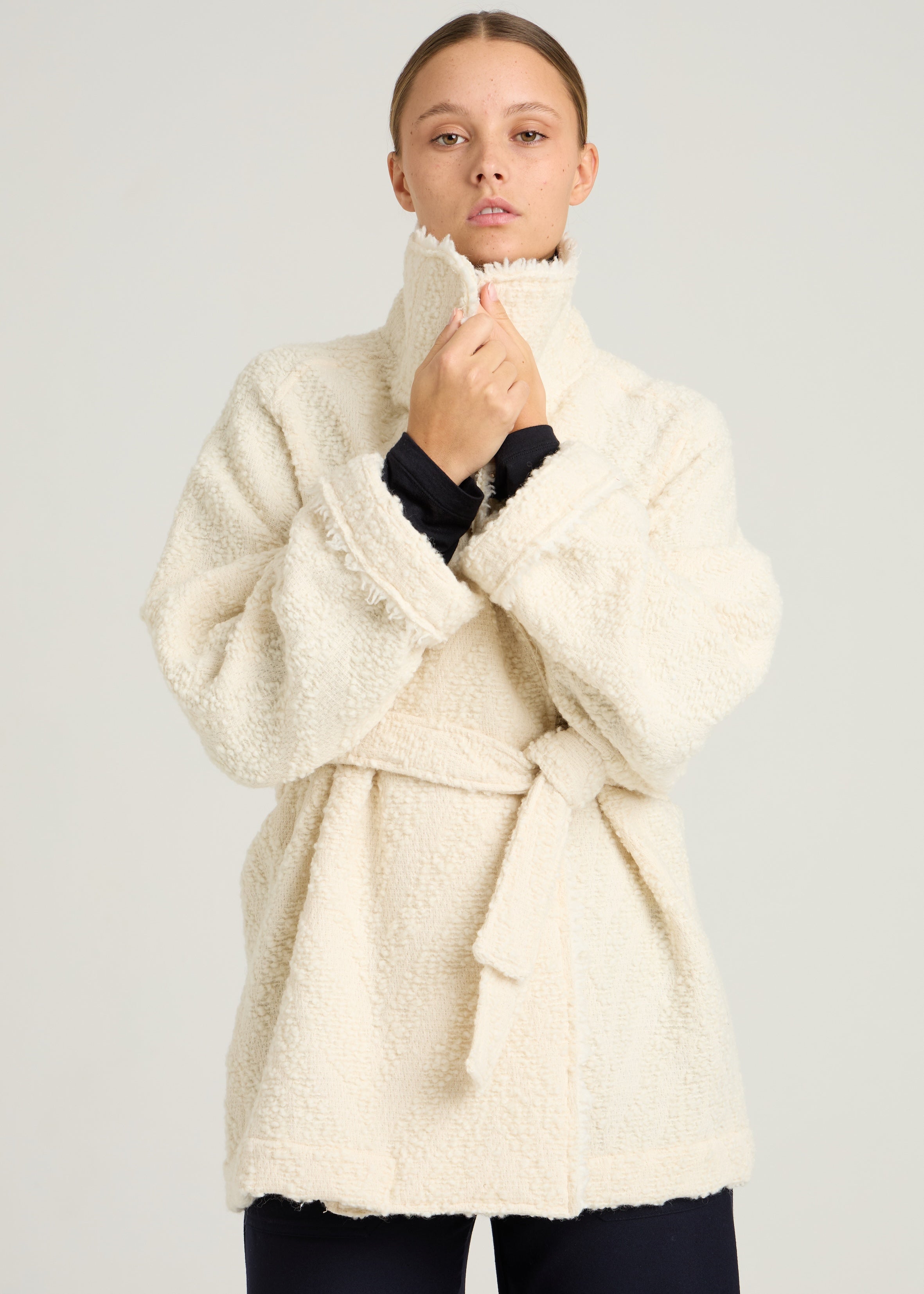 KIM KIMONO JACKET - Écru Tweed