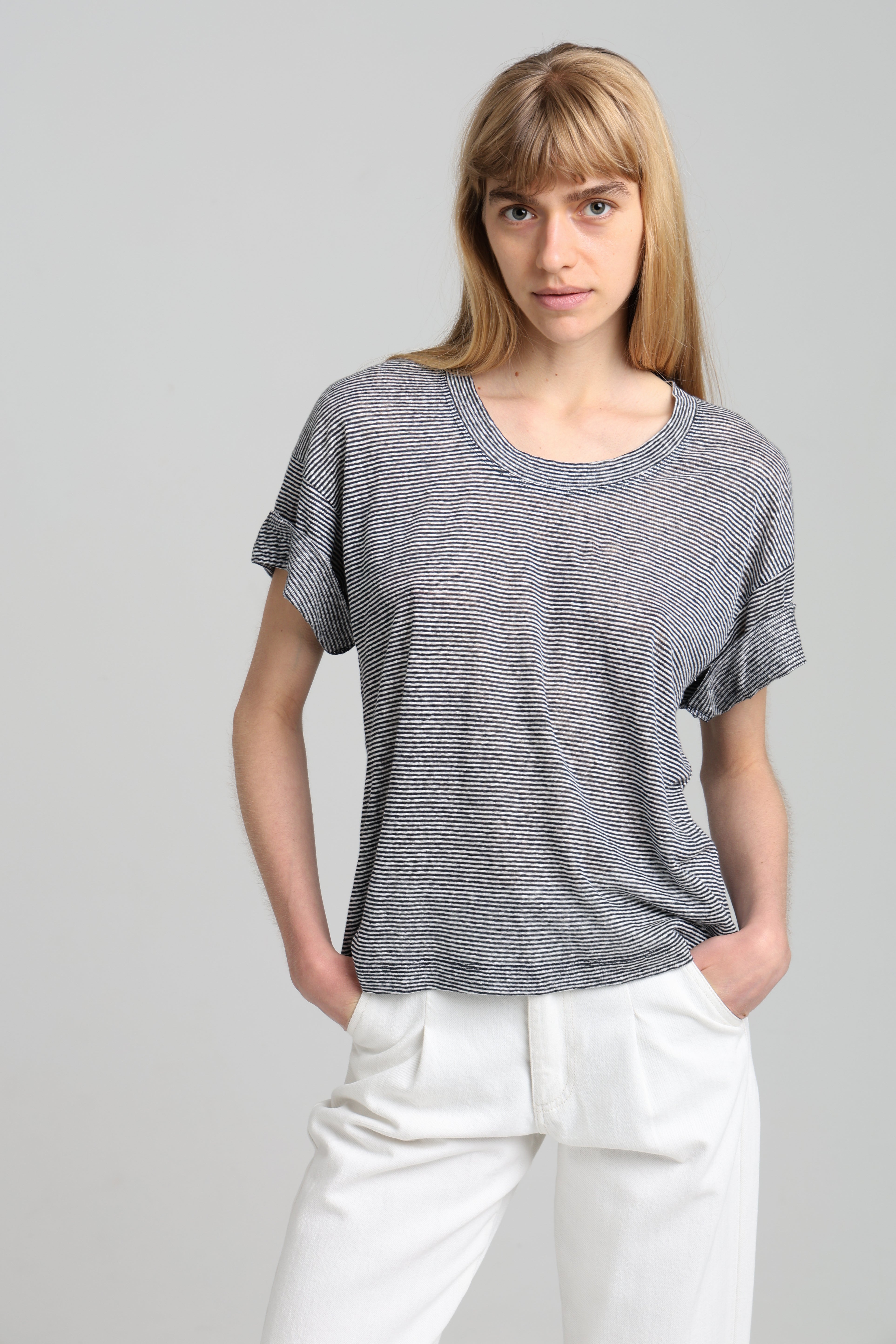 CESCA T-SHIRT - navy stripes