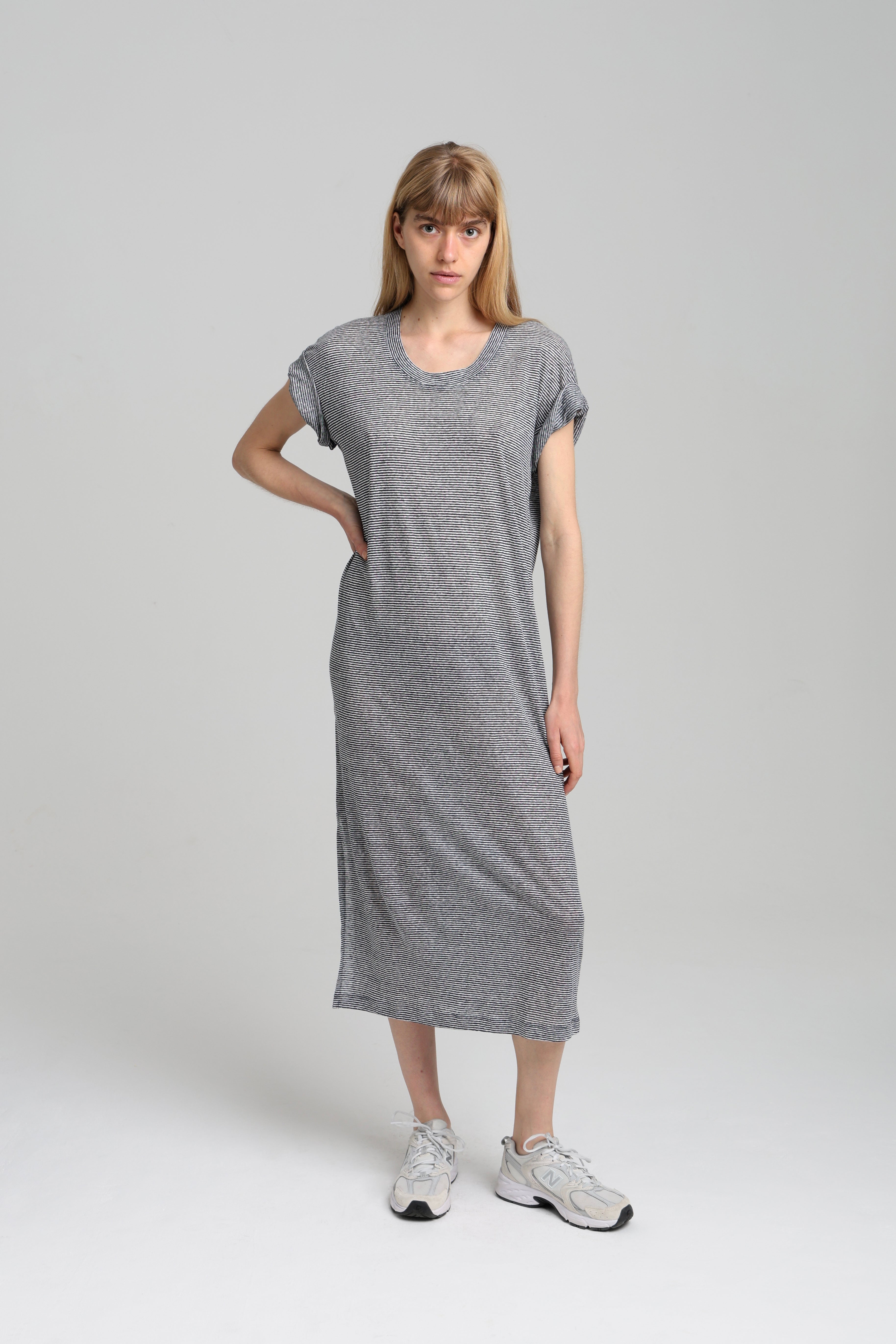 FRANCESCA DRESS - navy stripes