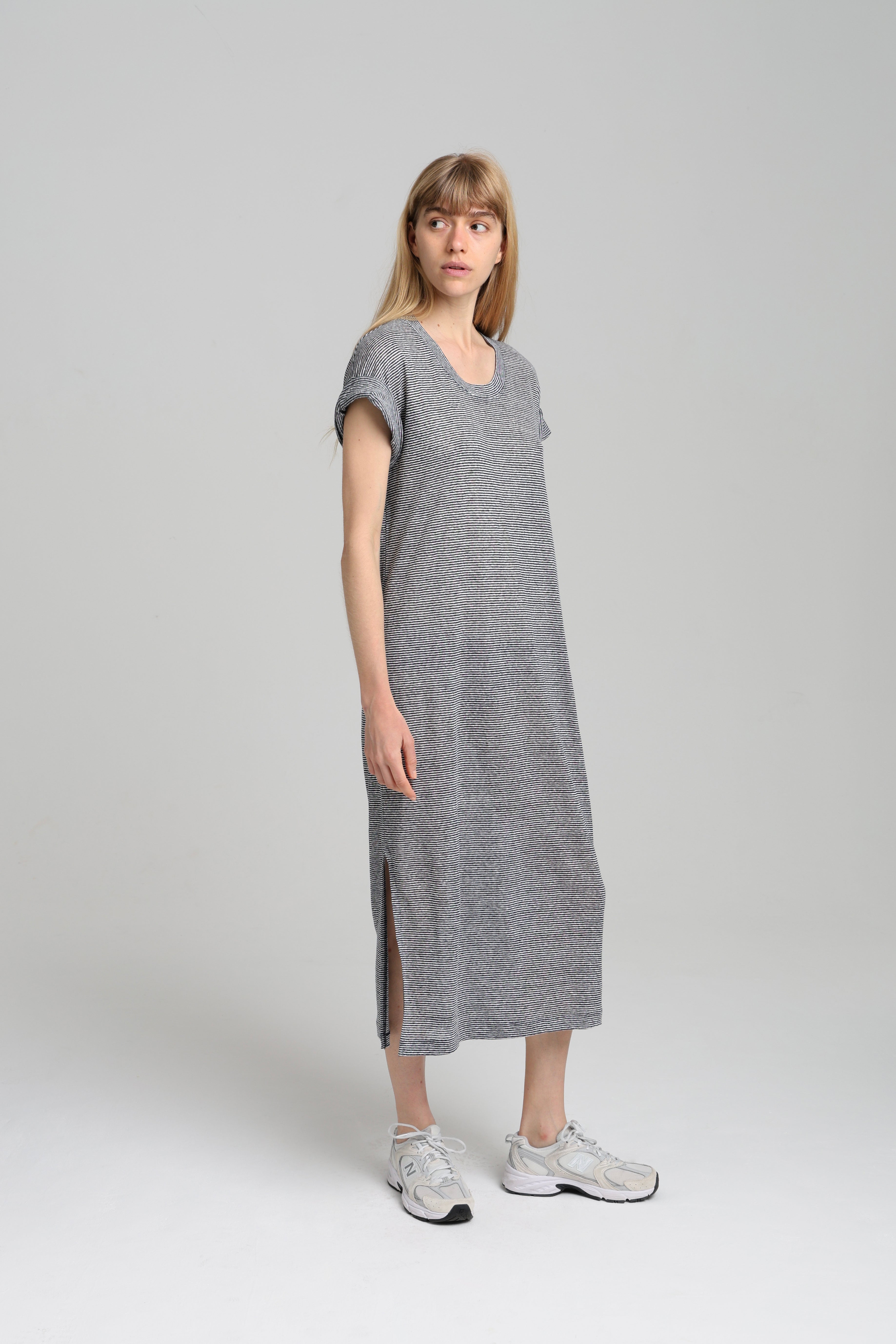 FRANCESCA DRESS - navy stripes