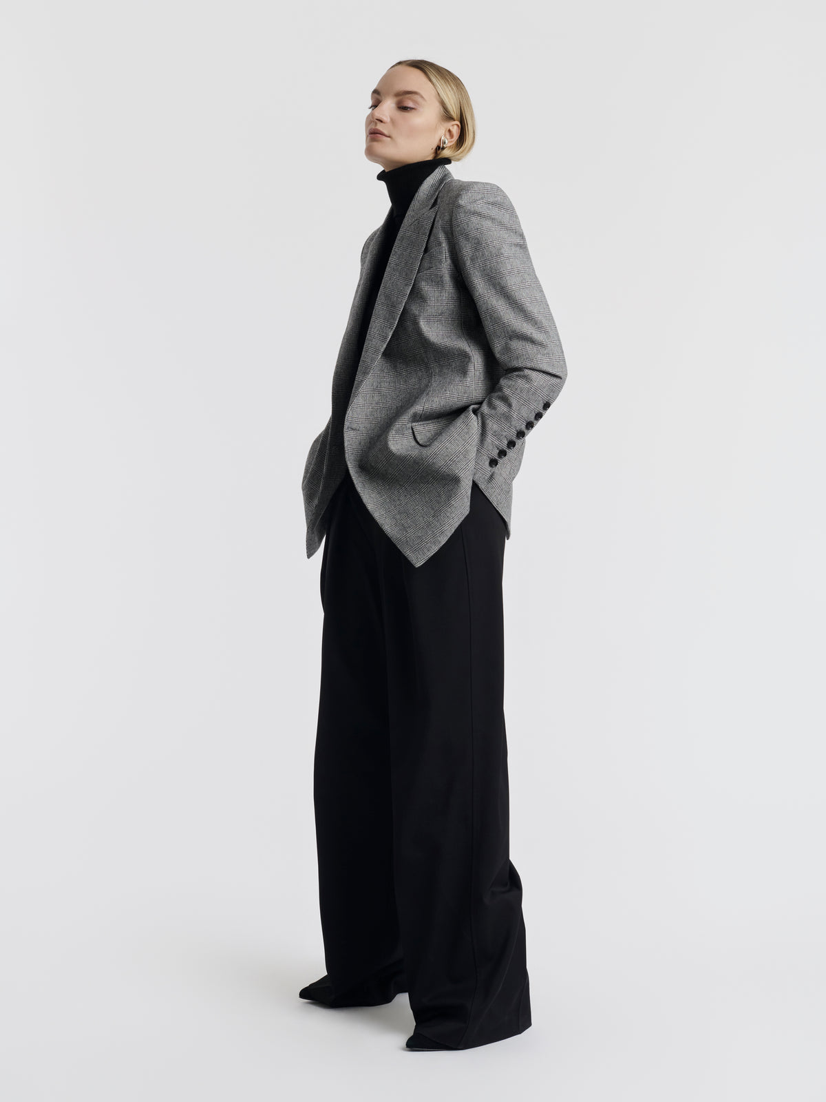 Prince of Wales ANAÏS double-breasted jacket worn, front view