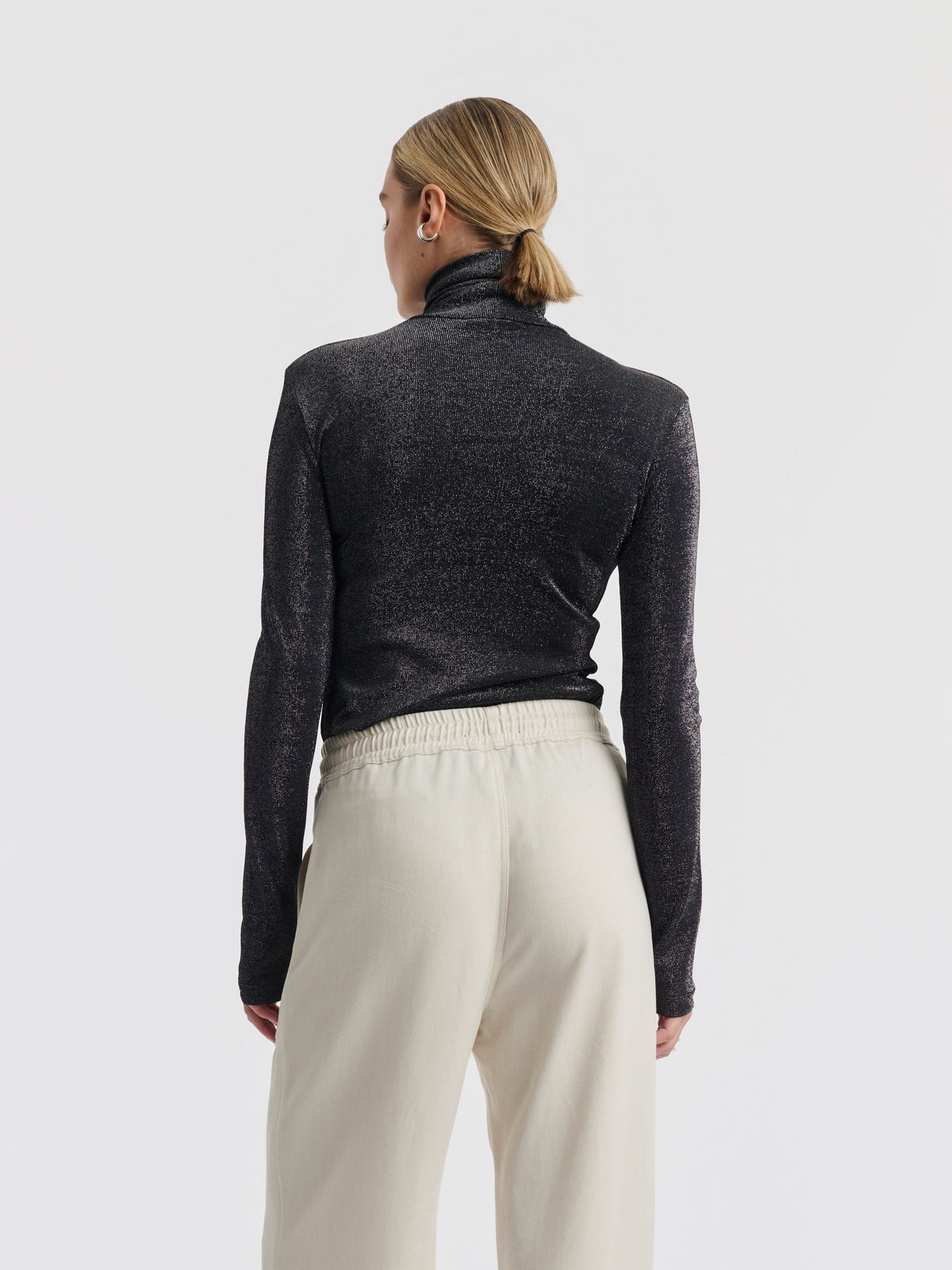 Black and silver ELISABETH top, back view