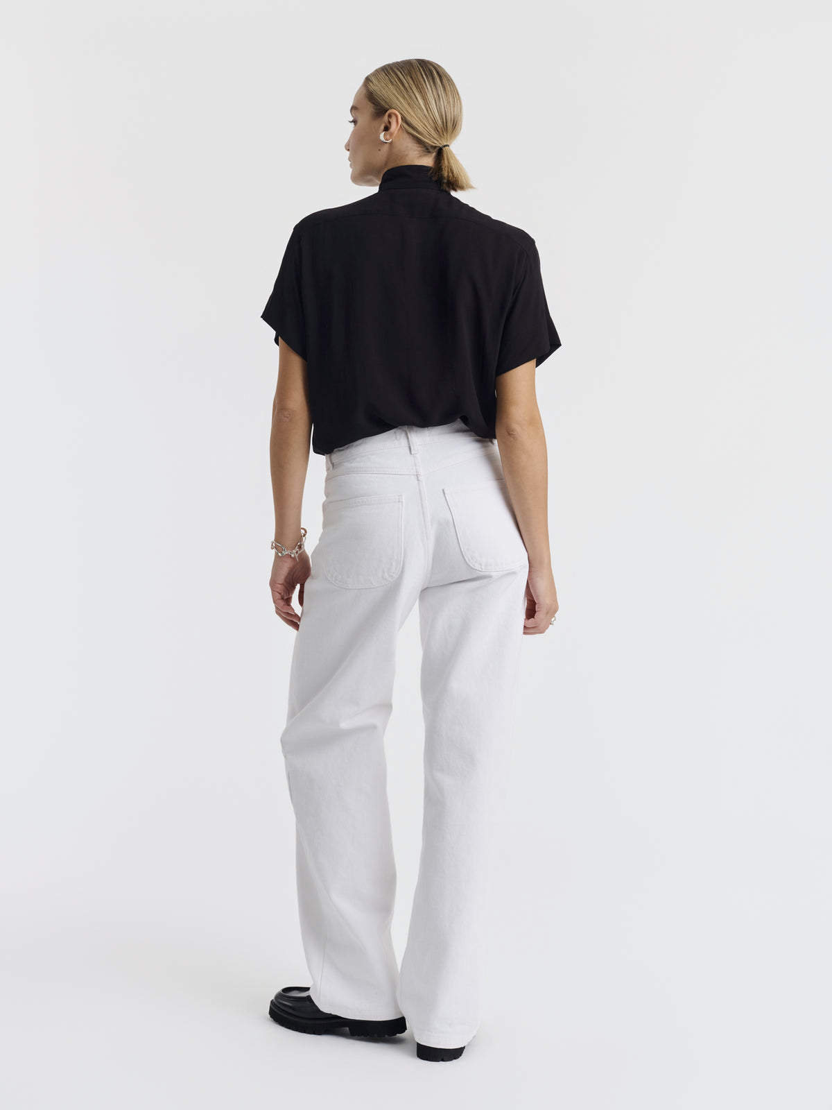 Black FAY shirt, back view