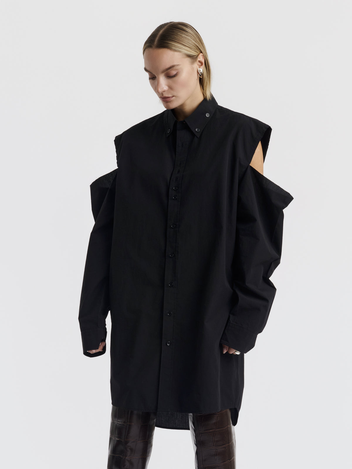 MELANIE SHIRT DRESS - Black