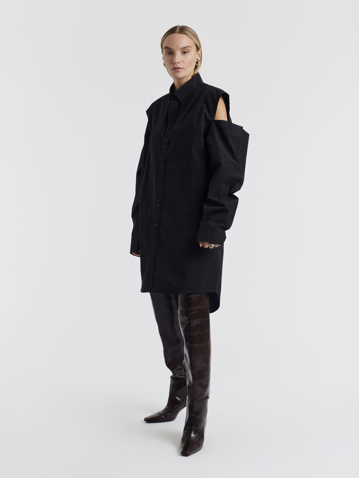 MELANIE SHIRT DRESS - Black