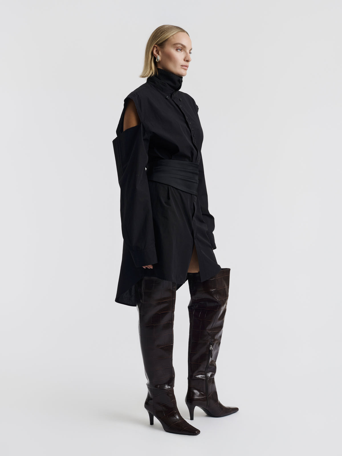 MELANIE SHIRT DRESS - Black