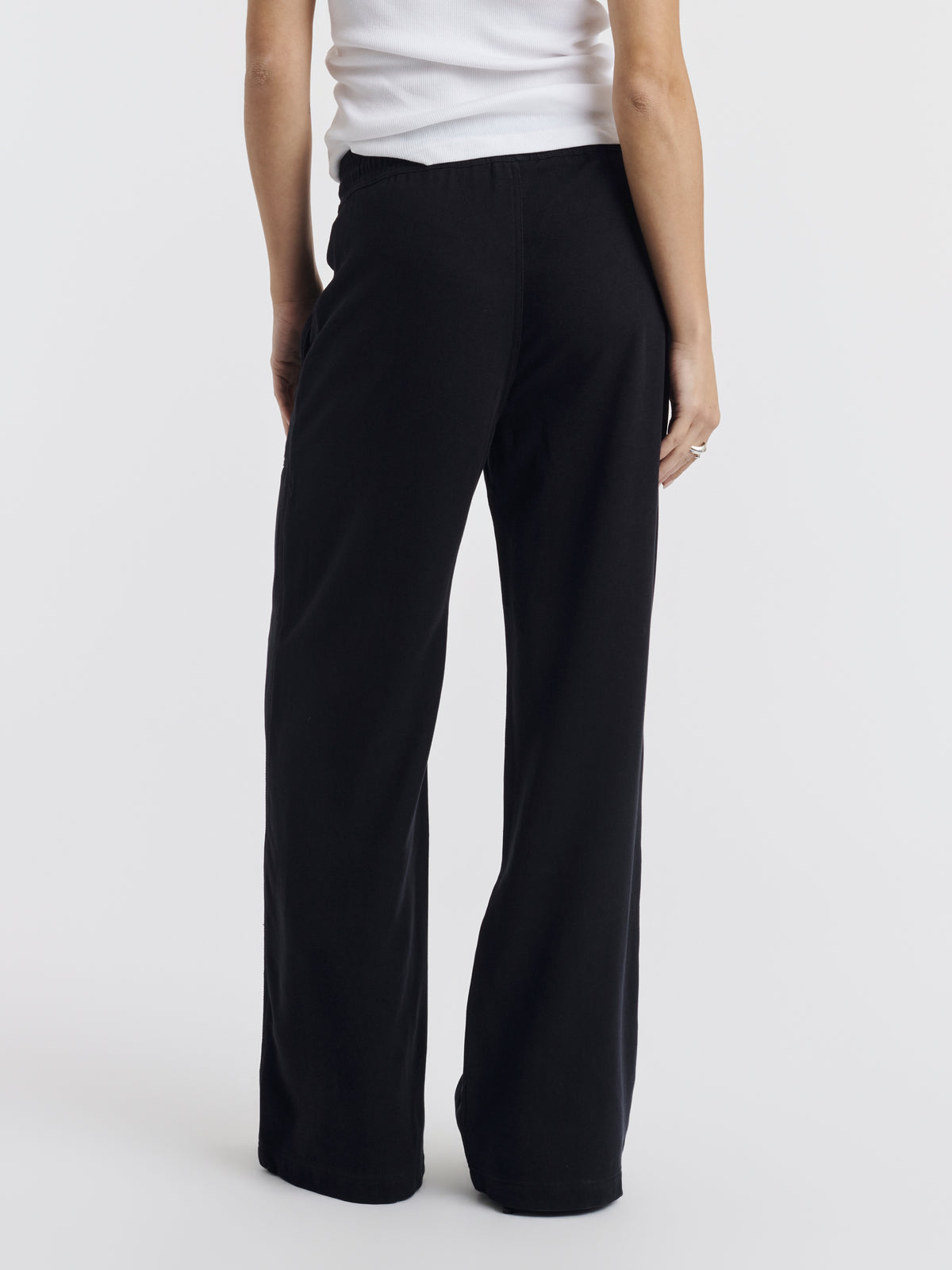 Dark navy VIC LYOCELL trousers, back view
