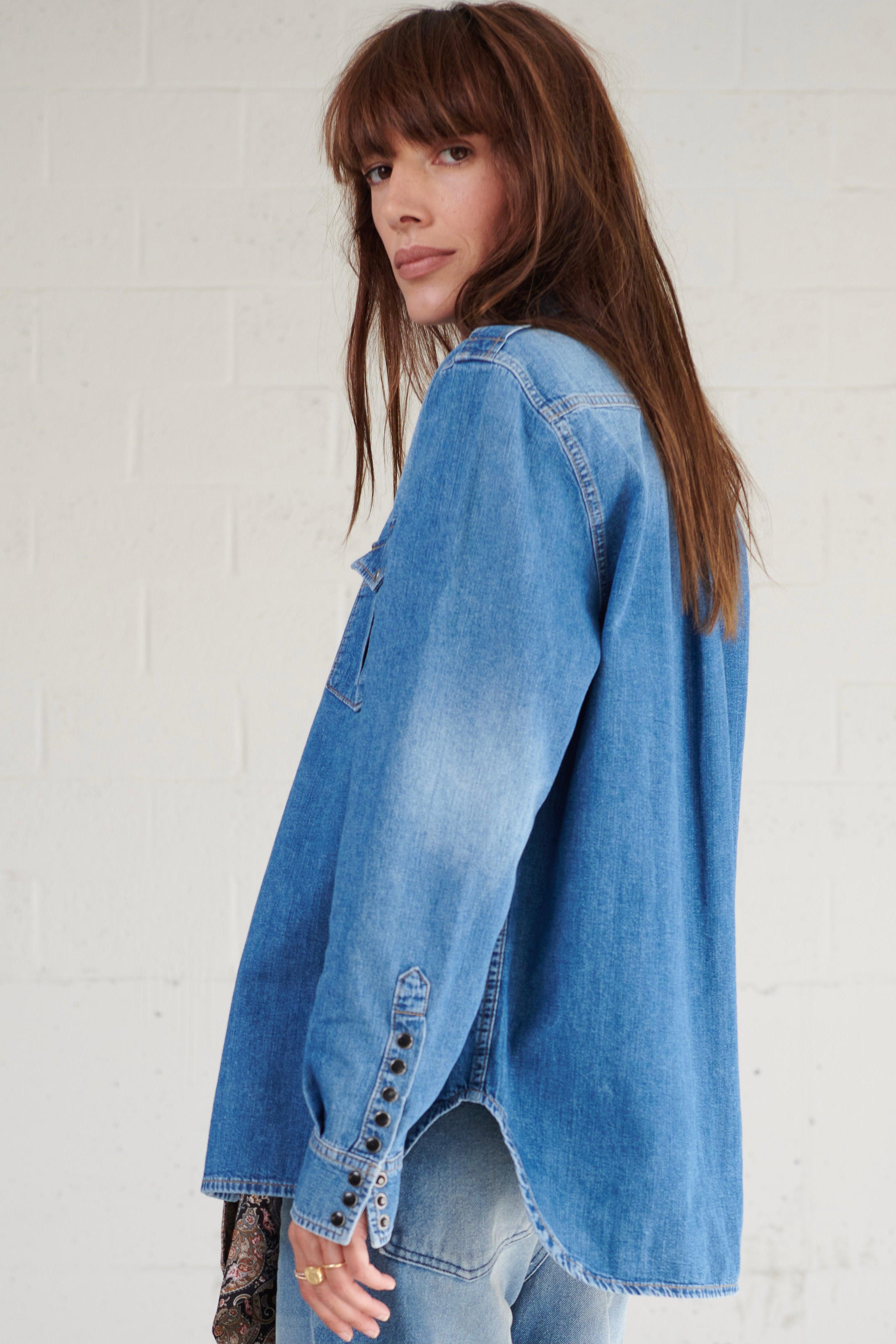 TITI shirt - dark blue denim - SARAH DE SAINT HUBERT