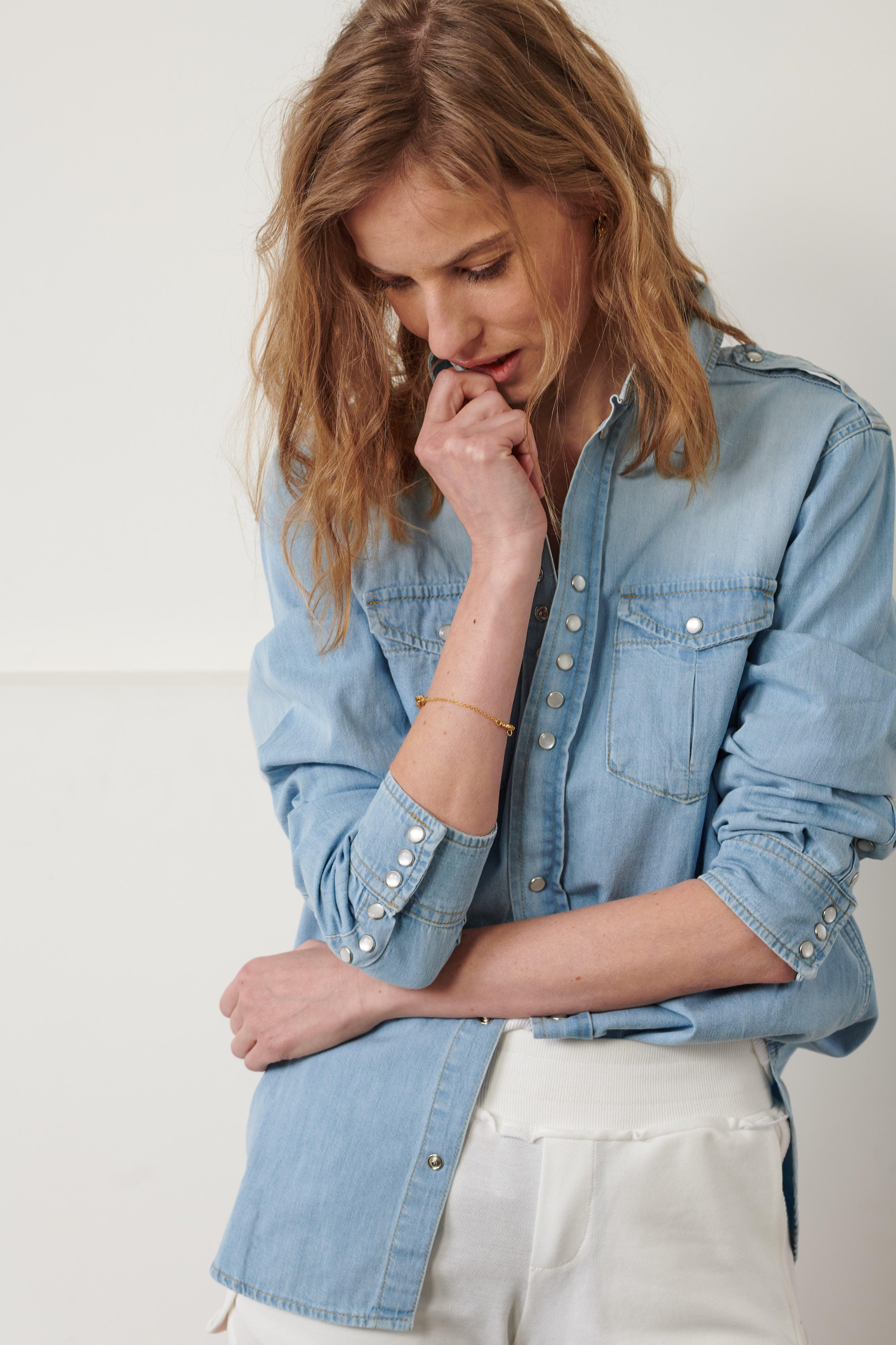 TITI shirt - light blue denim - SARAH DE SAINT HUBERT