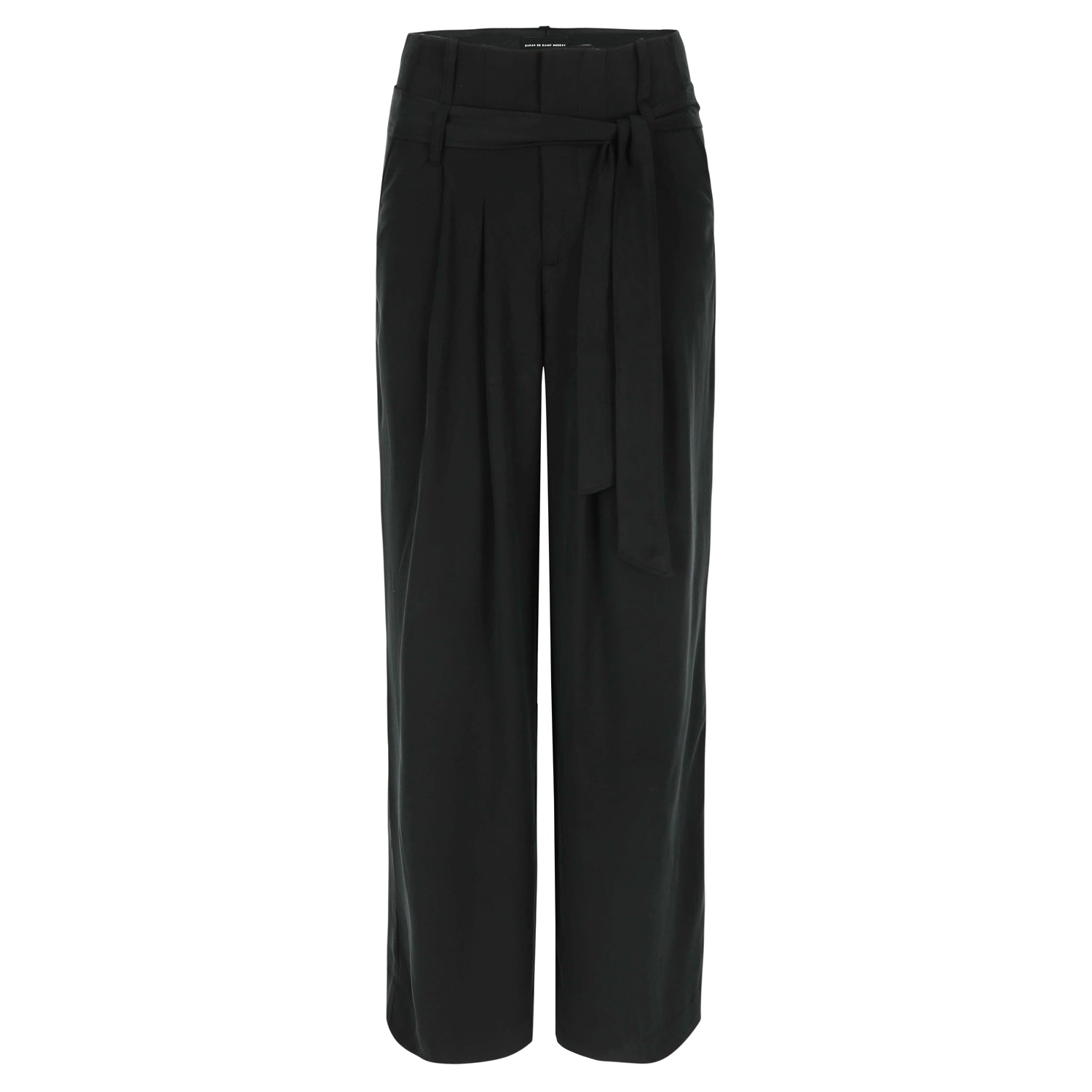 SARAH DE SAINT HUBERT fluid wide leg & high rise trousers made in Tencel. 4 pleats & 2 pockets at the front side, 2 pockets at the backside. The waist belt can be tightened in 2 different positions, higher or lower, according to the desired look! Loose fit, true-to-size. 100% Tencel - natural fiber. Made in Portugal