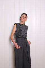 TOM laminated Top - black & silver