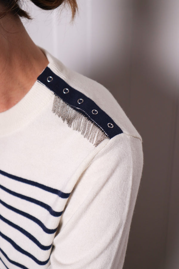 ISA CHAINS jumper - Navy stripes