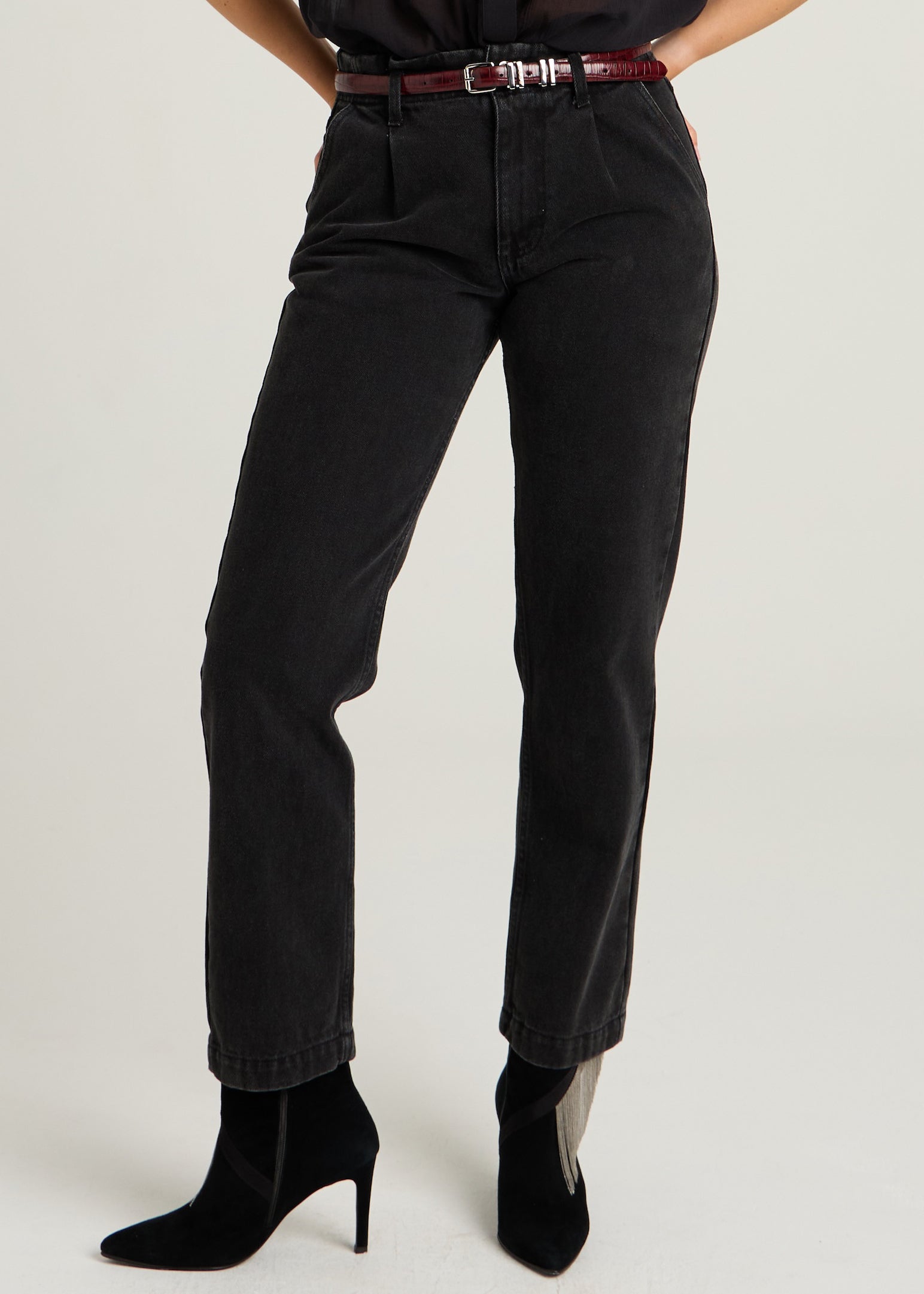 JANE CHAINS JEANS - Off Black
