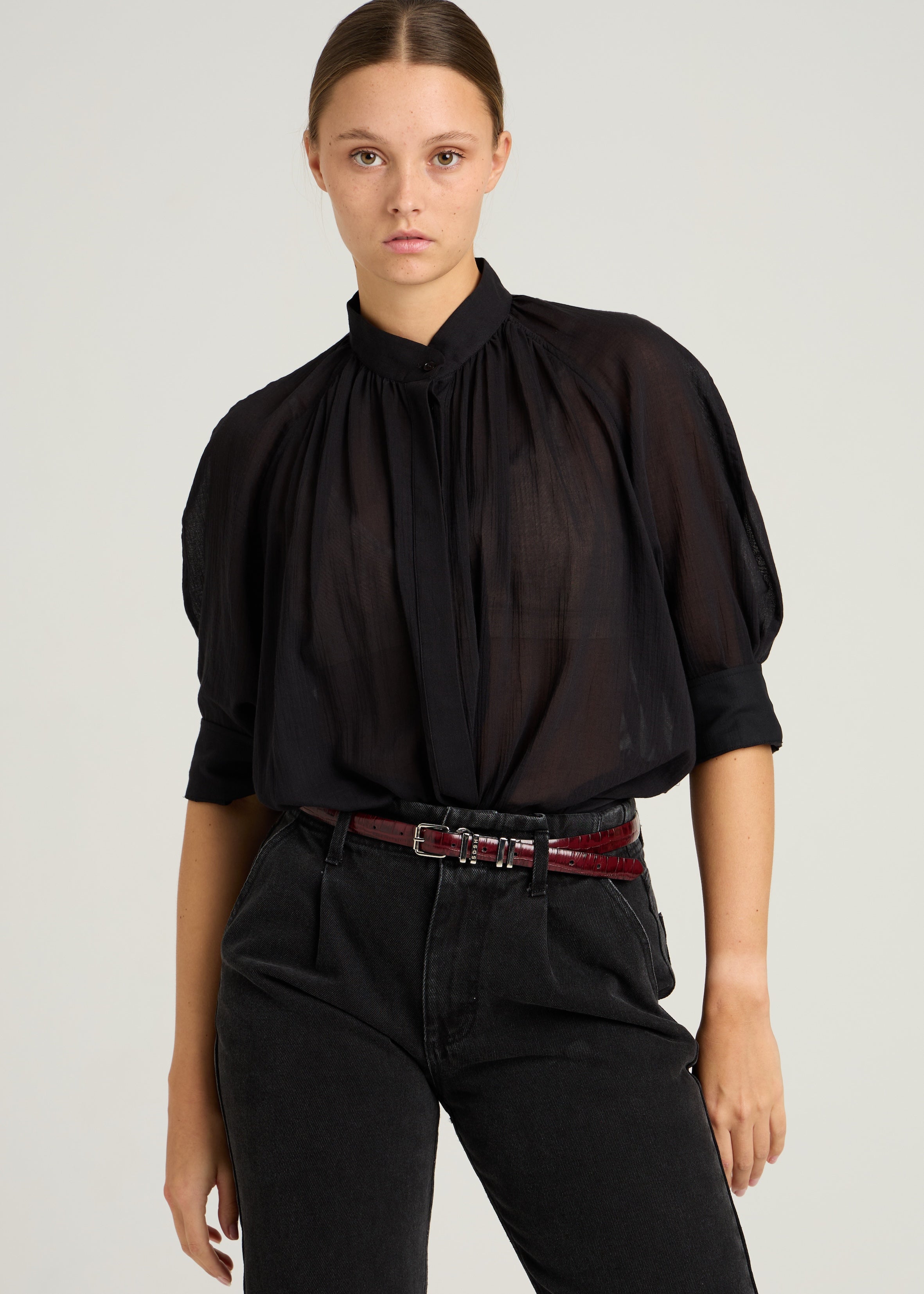 MADELEINE SHIRT - Black Voile