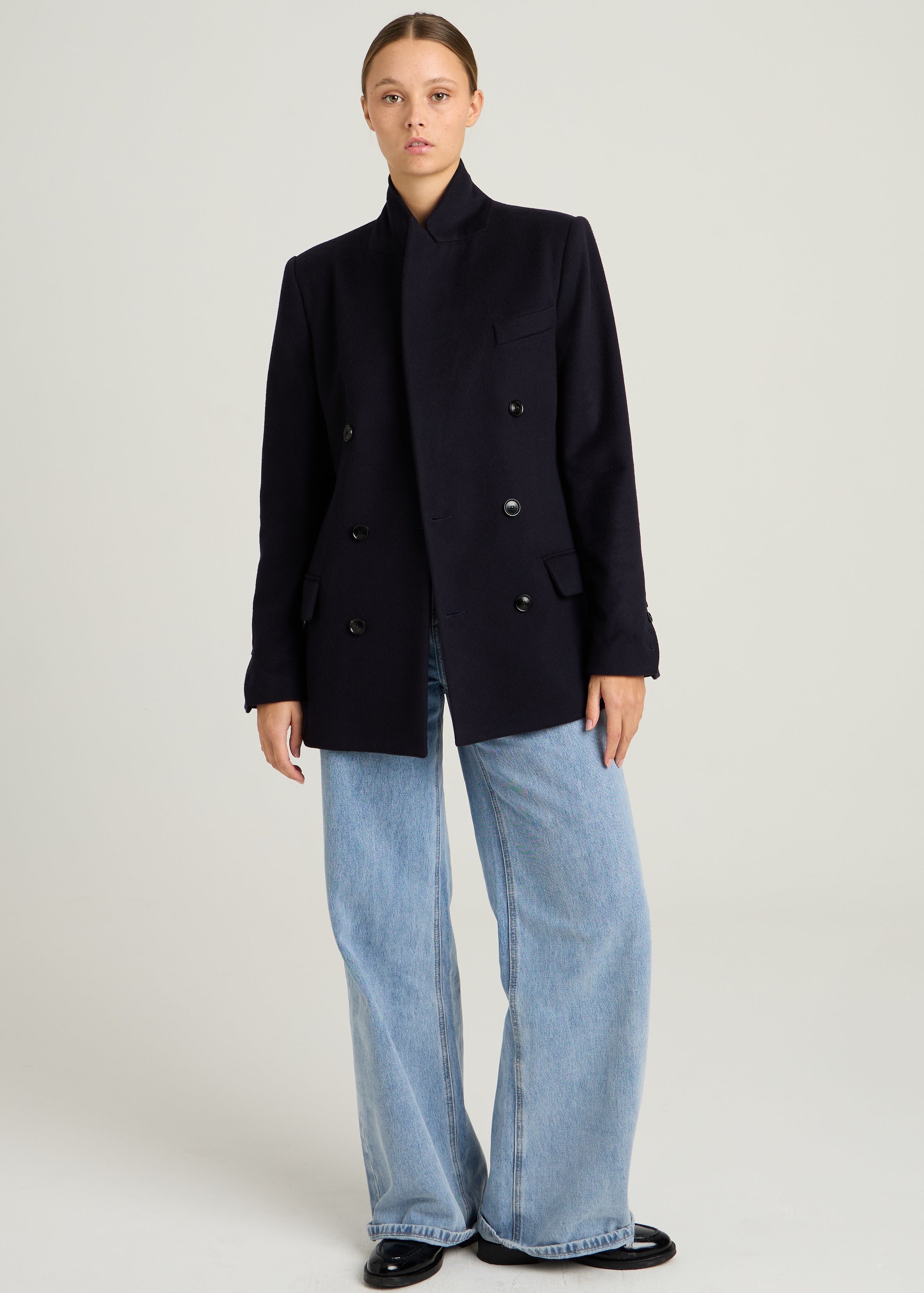 BILLIE JACKET - Navy Recycled Wool