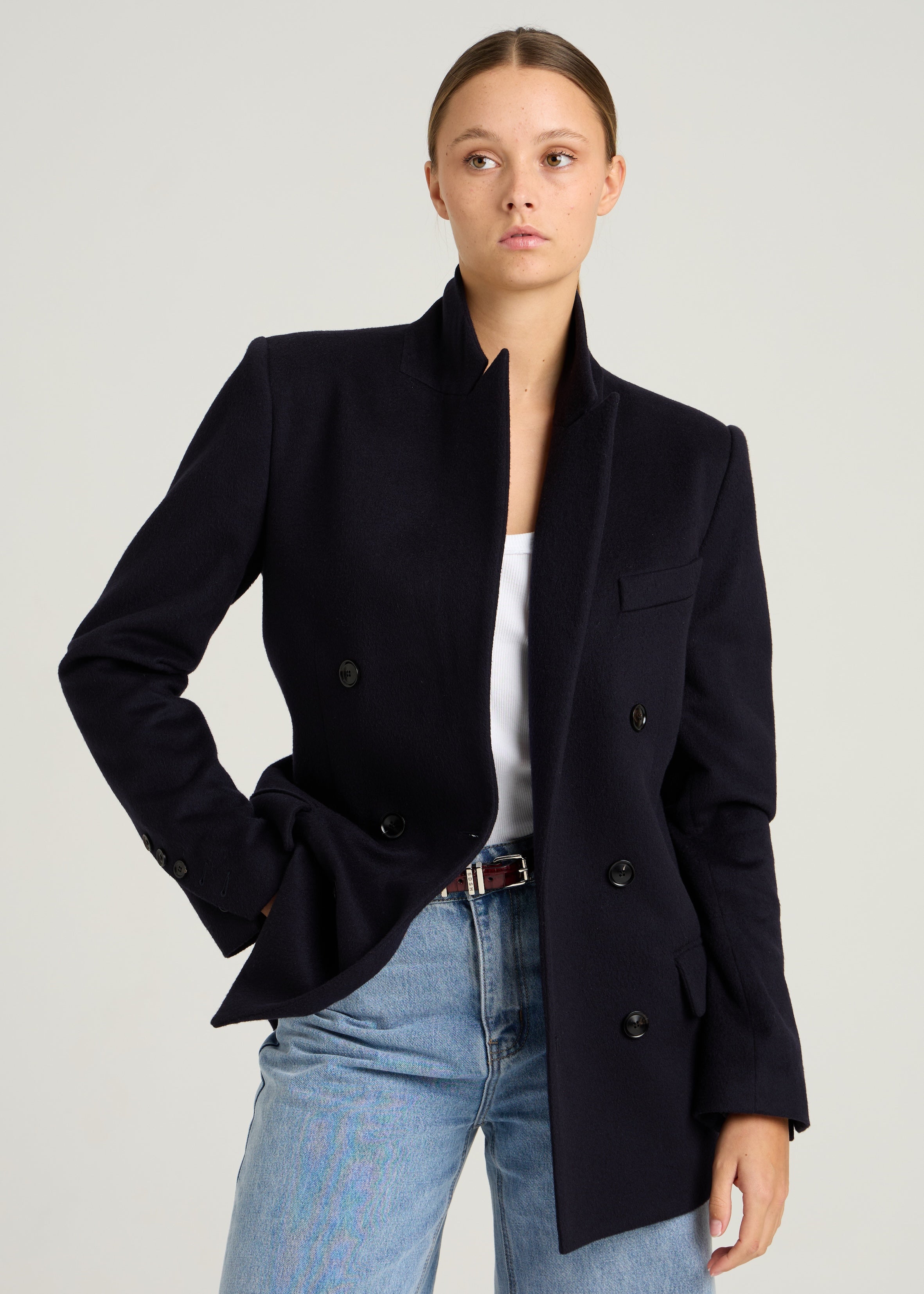 BILLIE JACKET - Navy Recycled Wool