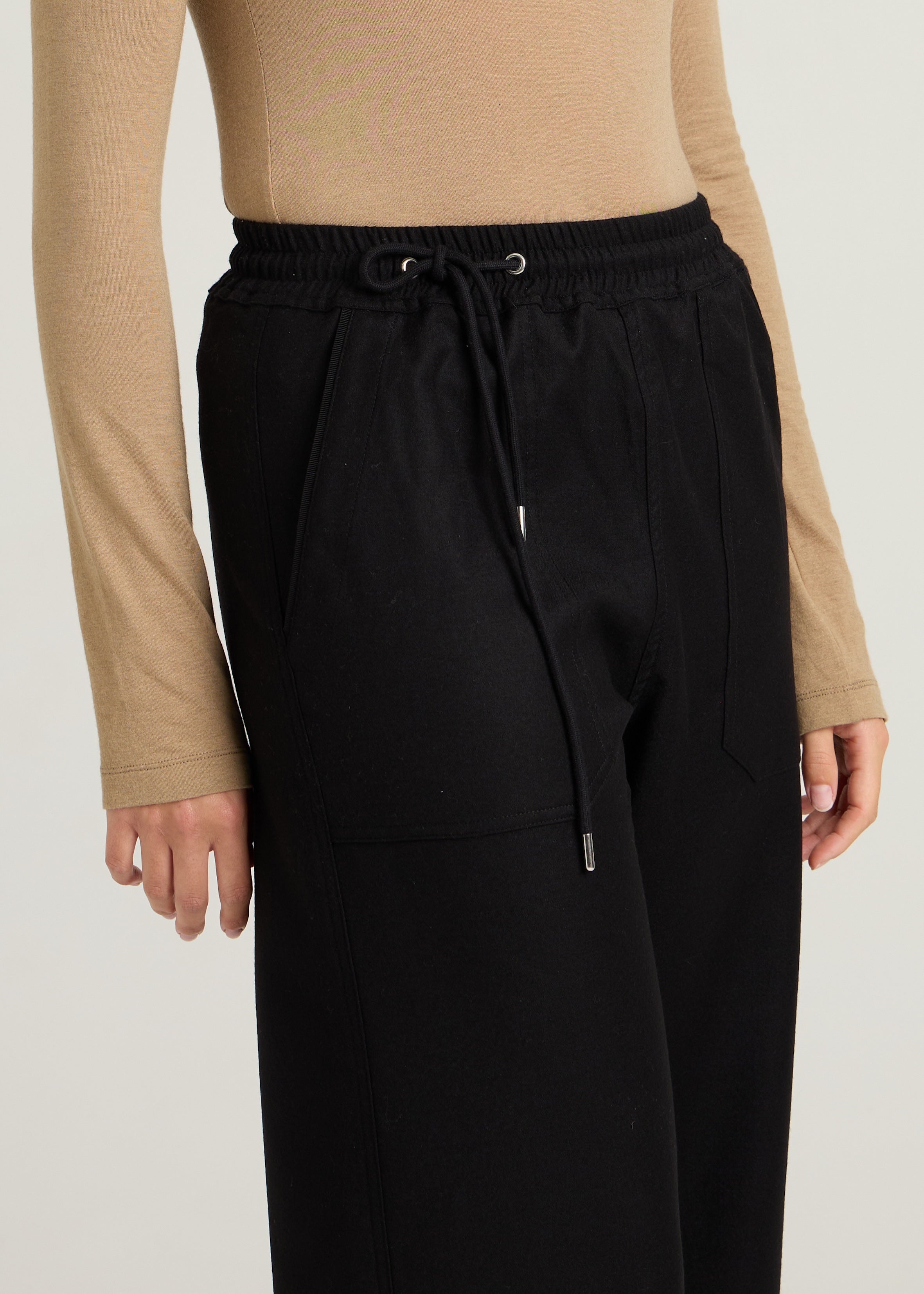 VIC FLANNEL TROUSERS - Black