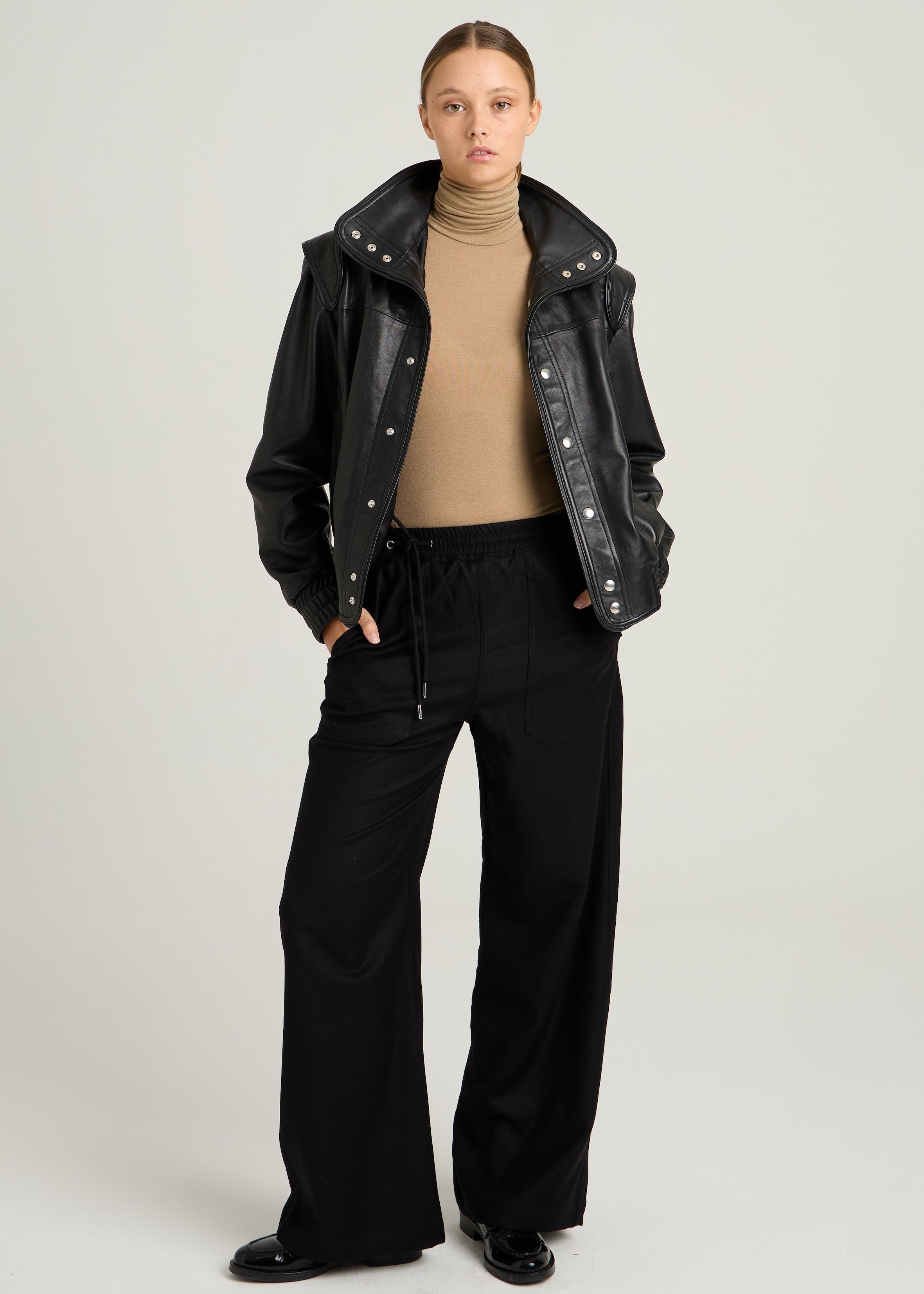 AXEL LEATHER JACKET - Black