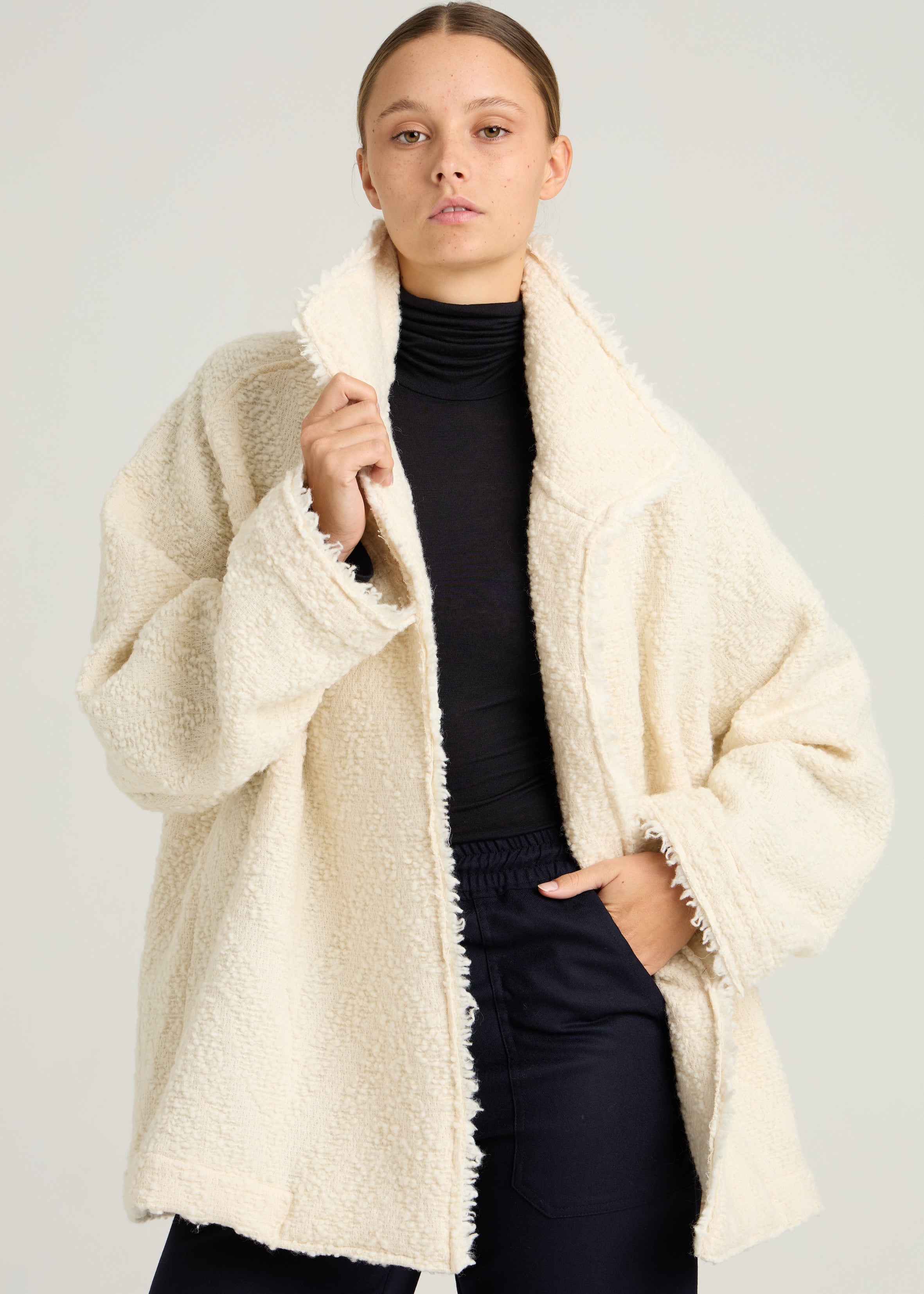 KIM OVERSHIRT - Écru Tweed