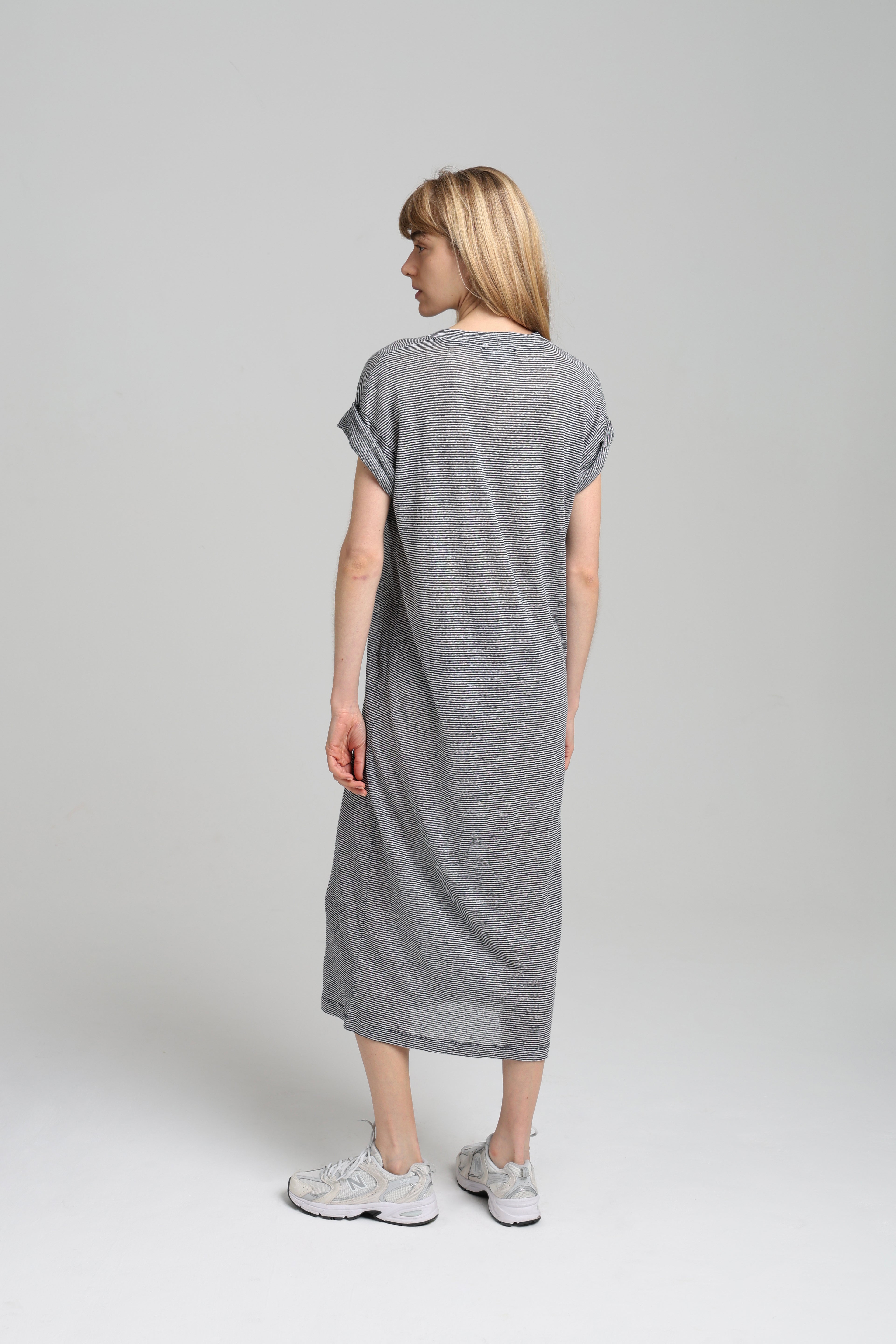 FRANCESCA DRESS - navy stripes