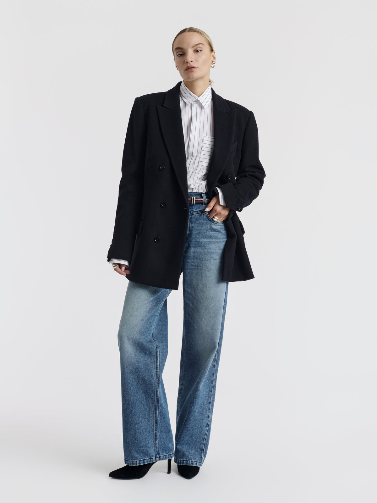 BILLIE JACKET - Navy Recycled Wool