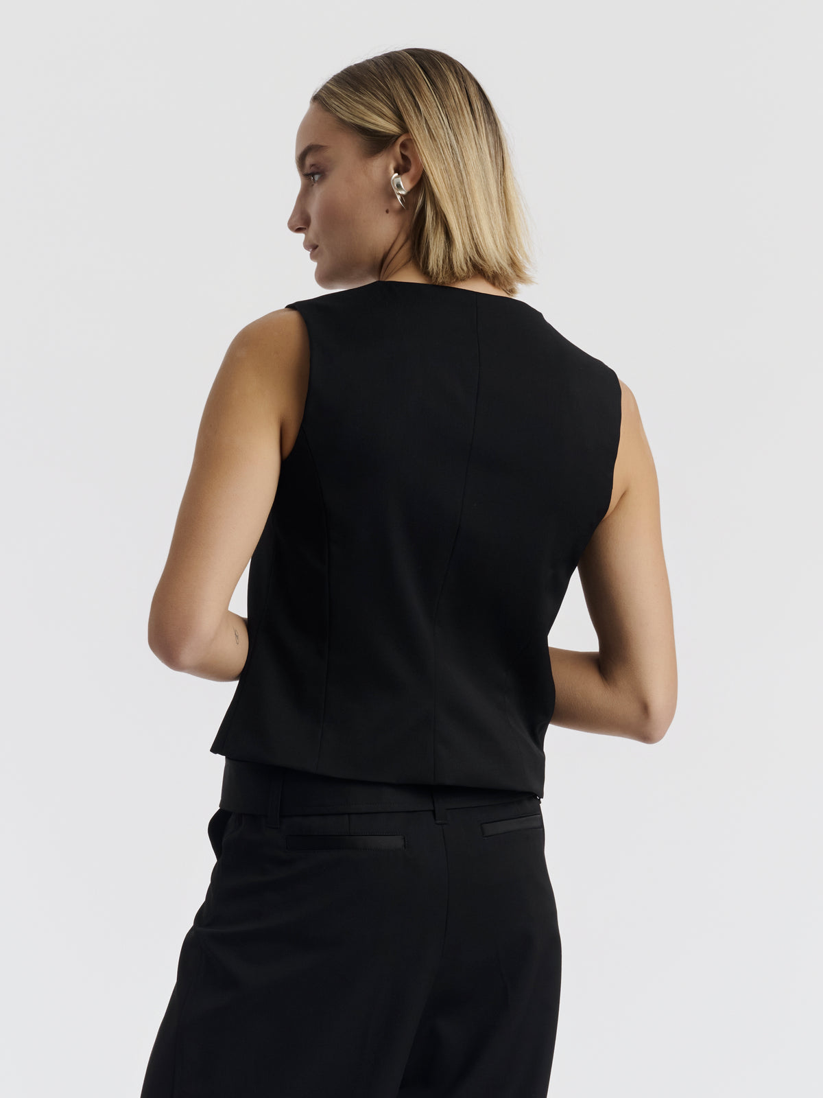 Black CARMEN waistcoat back view
