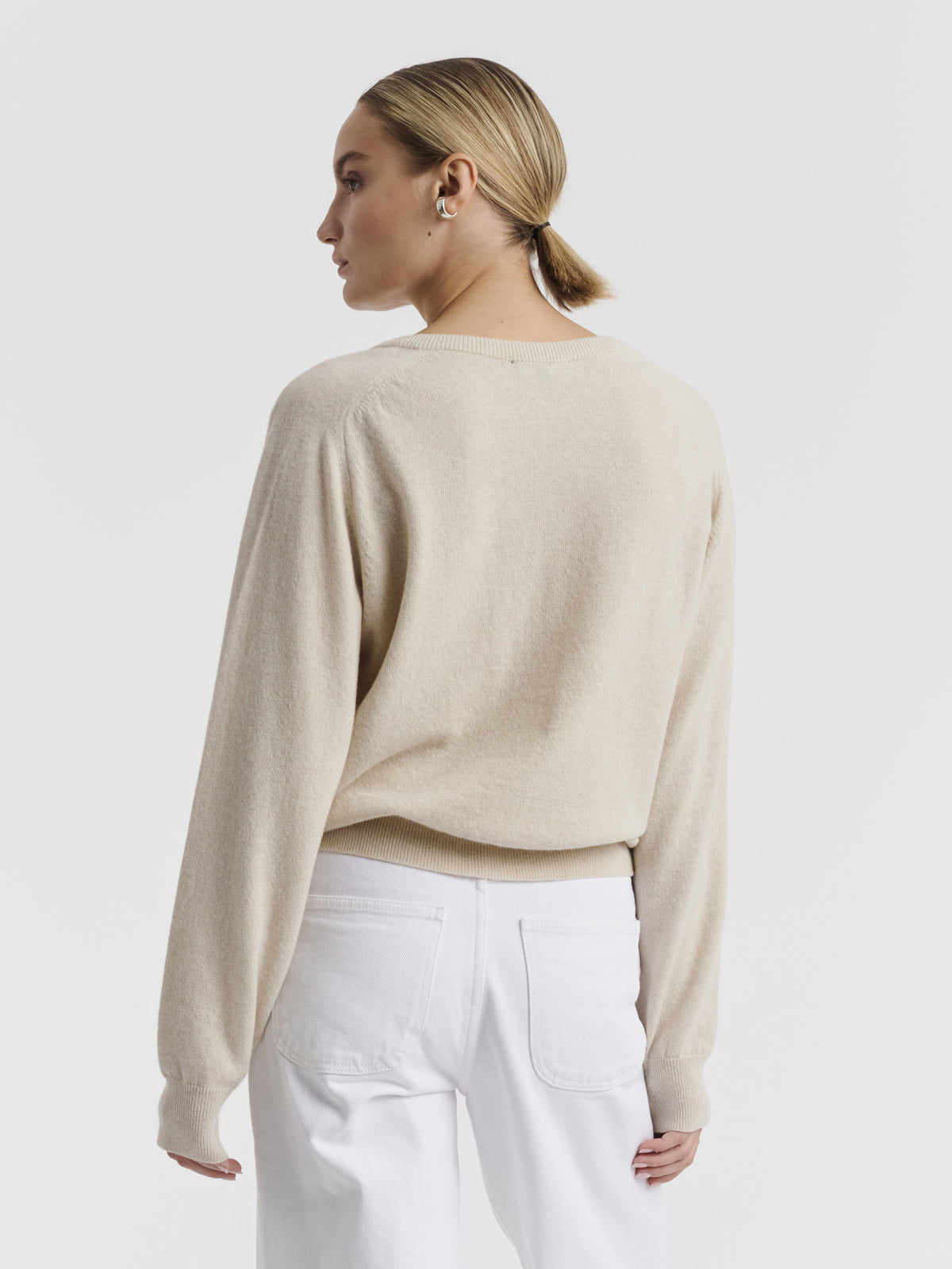 Oatmeal ESTHÉE jumper, back view