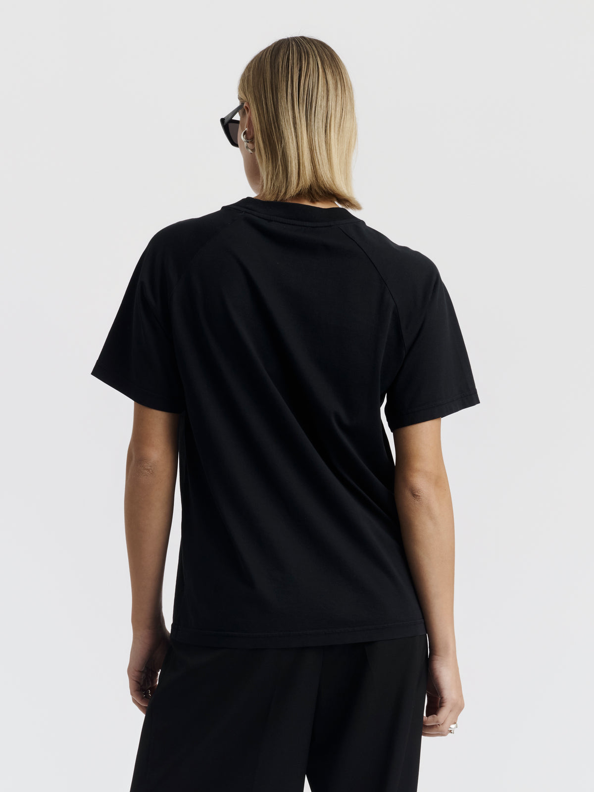 Black LOU CHAINS T-shirt worn, front view