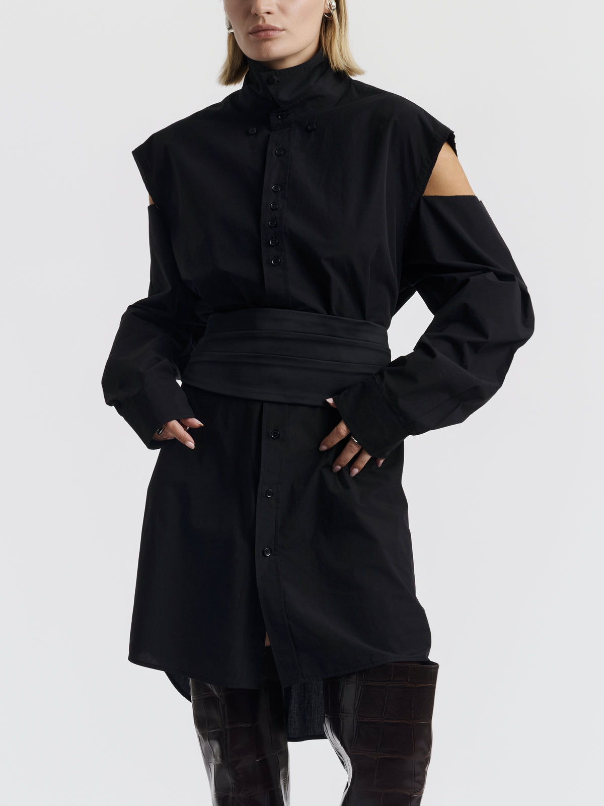 MELANIE SHIRT DRESS - Black